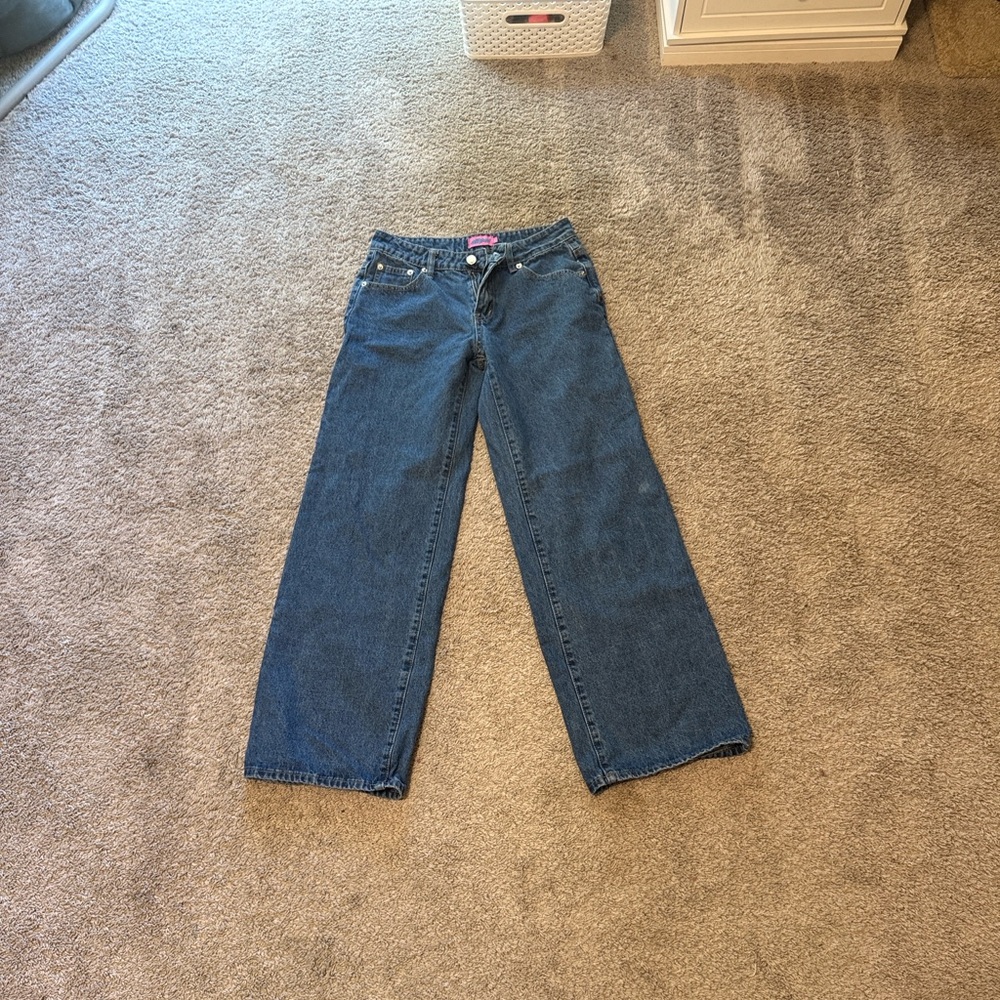 Edikted dark blue wide leg Jeans